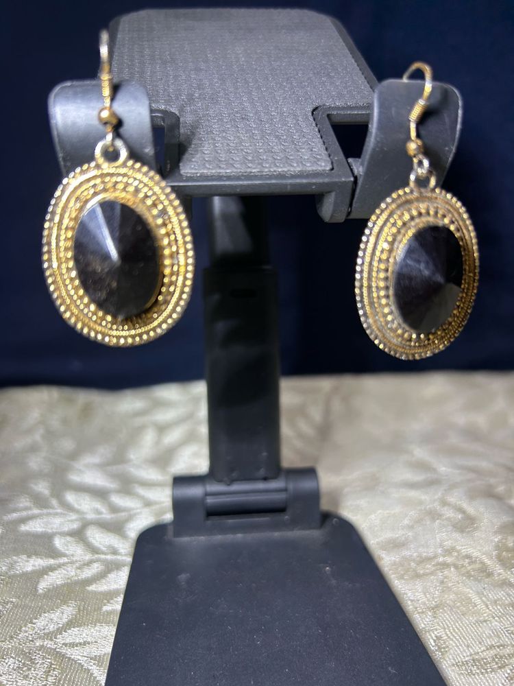 Vintage Style Oval Drop Earrings