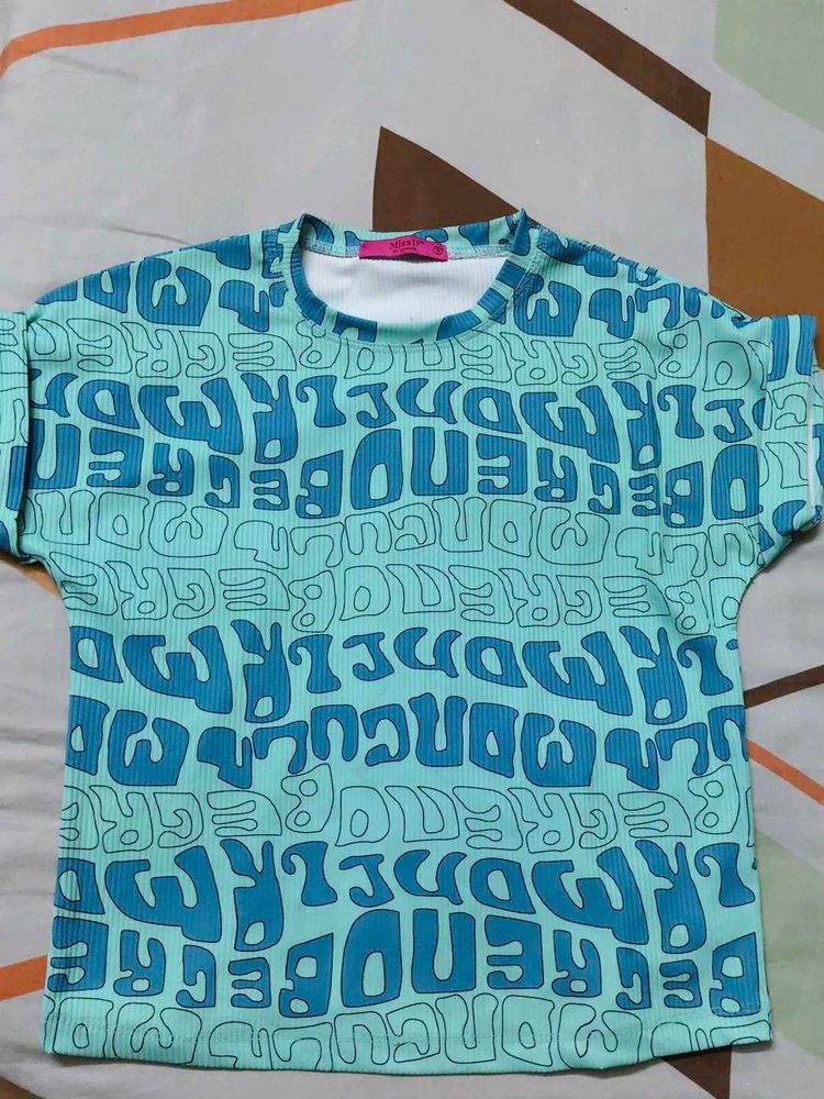 Blue Graphic Print Tee