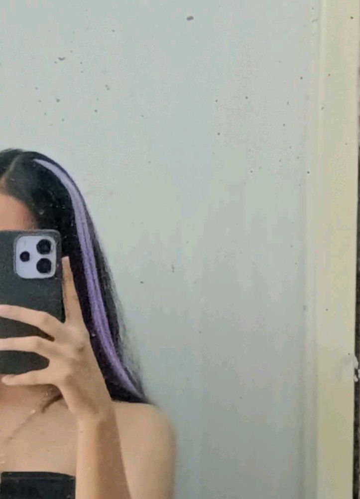 Korean Style Purple Hair Extension Highlight