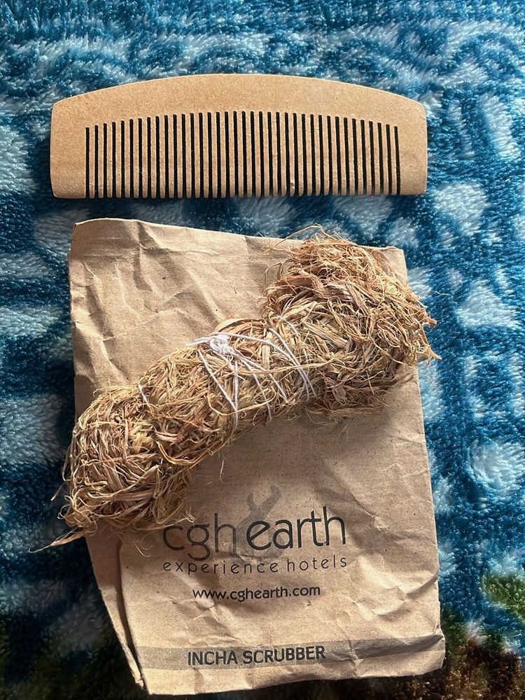 (loofah &amp; bamboo Comb) Set