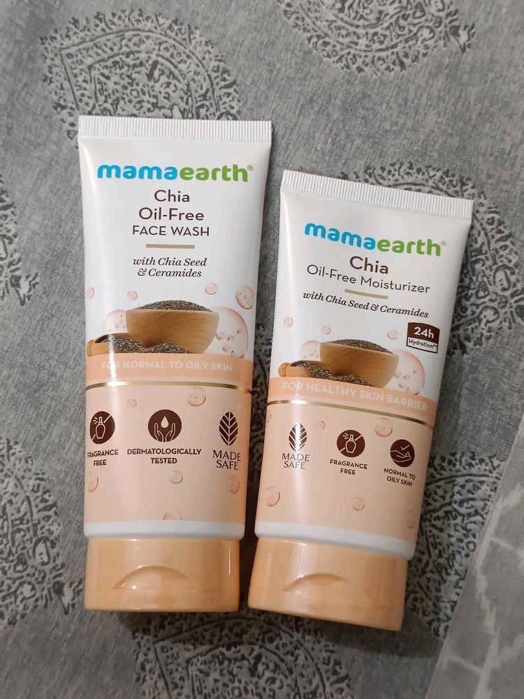 Mamaearth Chia Seeds Facewash + Moisturizer