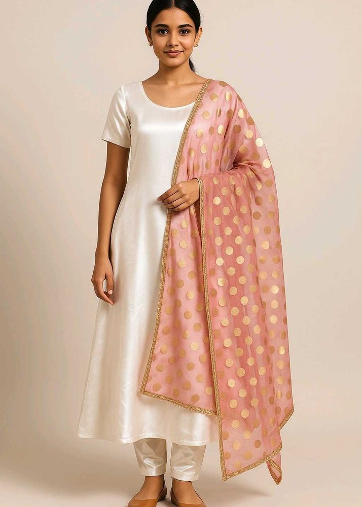 Satin Kurta Set With Dupatta