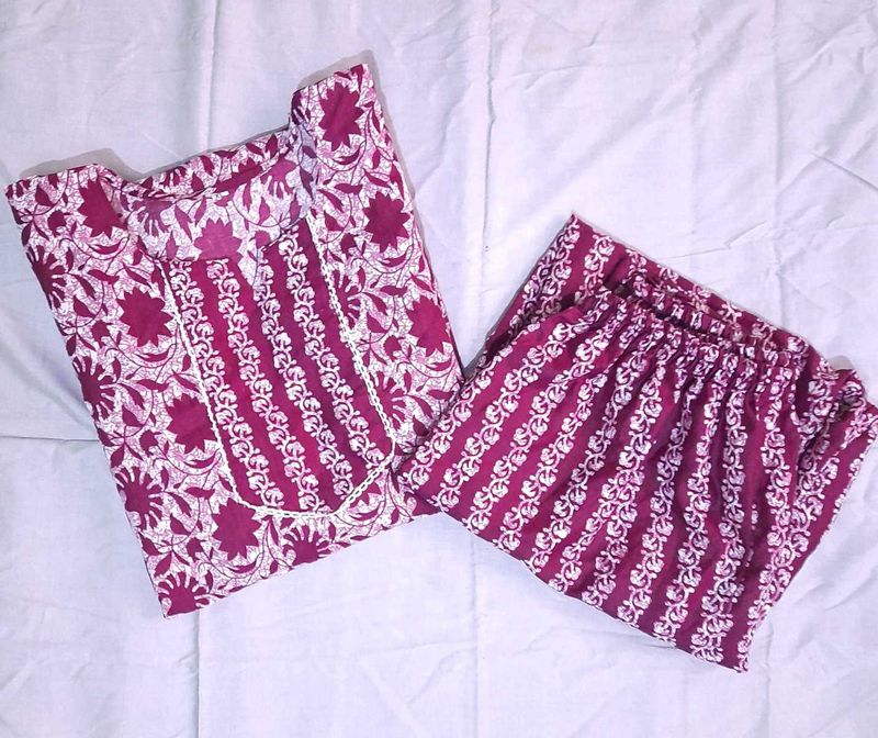 Floral Purple Kurta Set