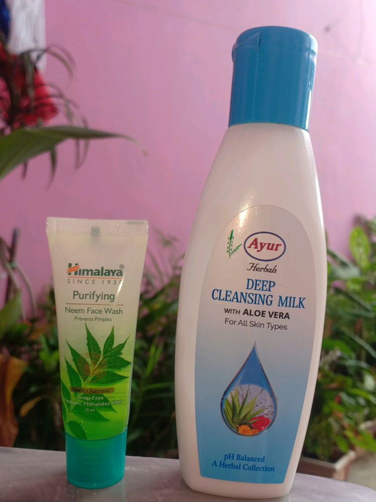 Combo Of AYUR HERBALS CLEANINGMILK &amp; HIMALAYA NEEM