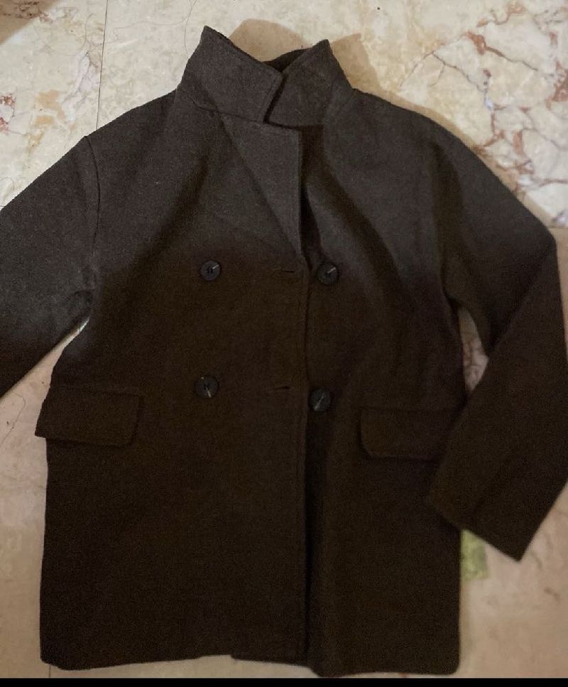 Elegant Dark Grey Wool Coat