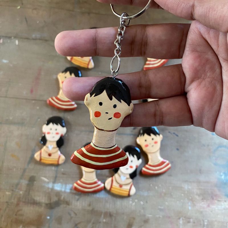 Handmade clay keychain