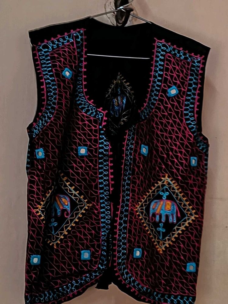 Vintage Embroidered Elephant Vest