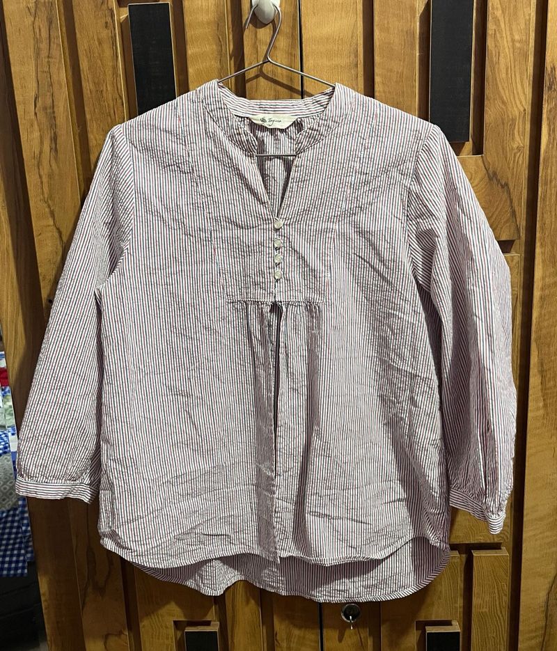 Striped Button-Down Top