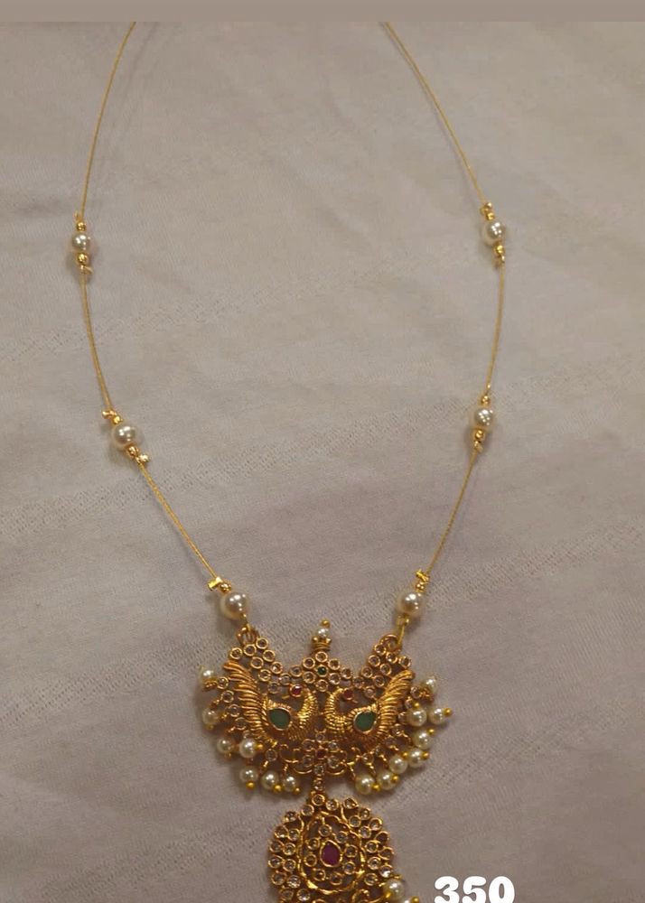 Gold Tone Peacock Necklace