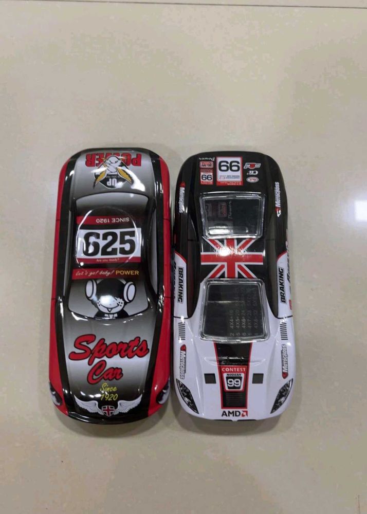 Set of 2 tin car containers