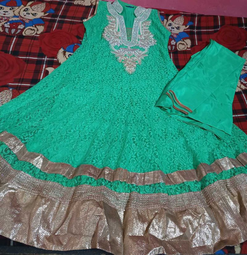 Wedding Unused Gher Anarkali Kurti Bottom Duppata