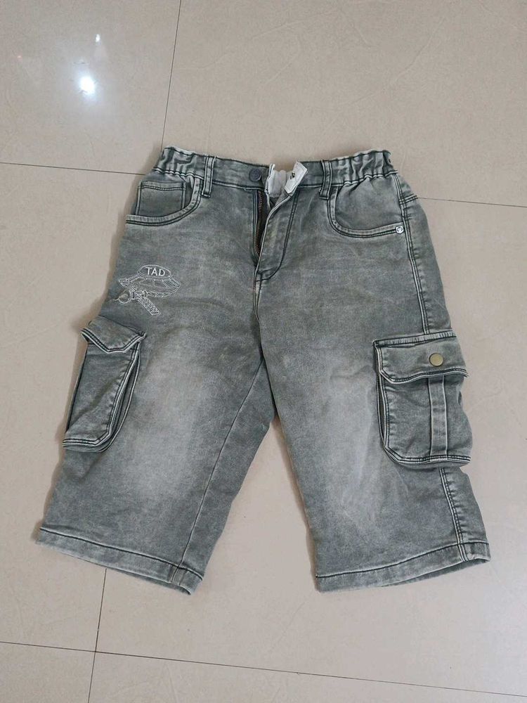 Boys Grey Denim Shorts