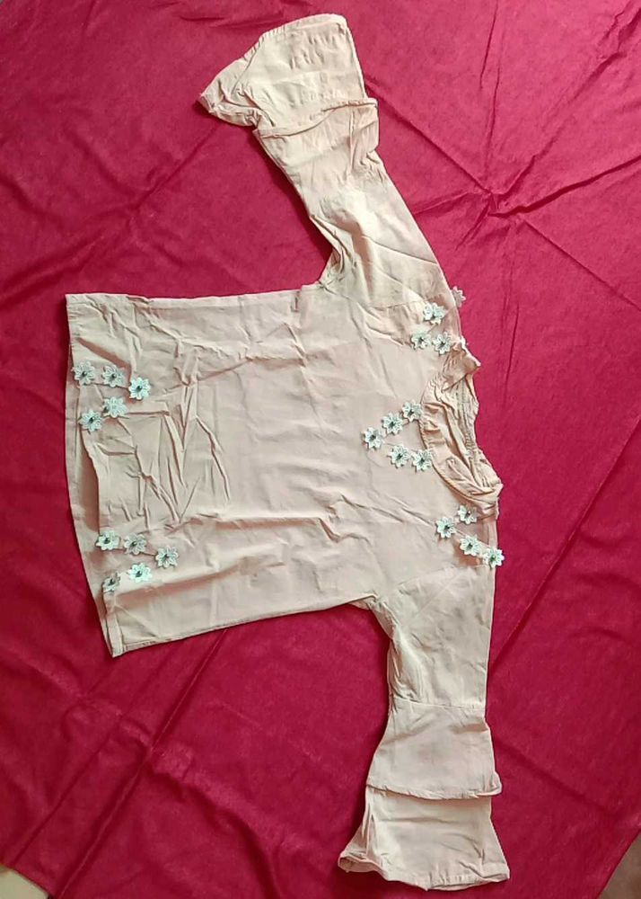 Peach Floral Top