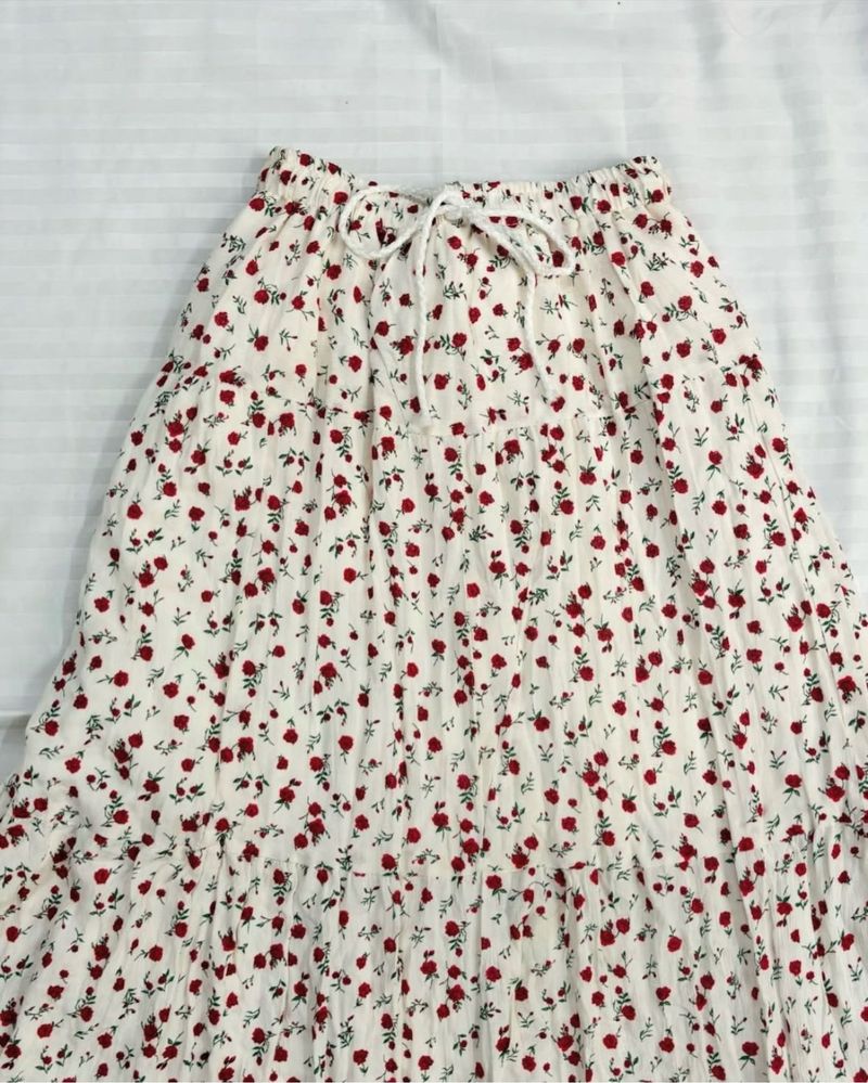 White Cherry Ethnic Skirt