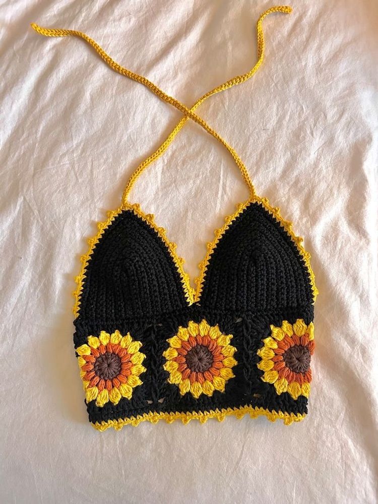 Crochet Sunflower Top