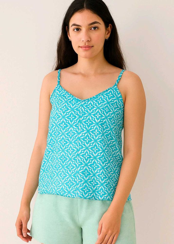 Aqua Print Cami Top