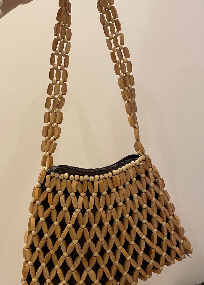 pure bamboo Beaded Handbag