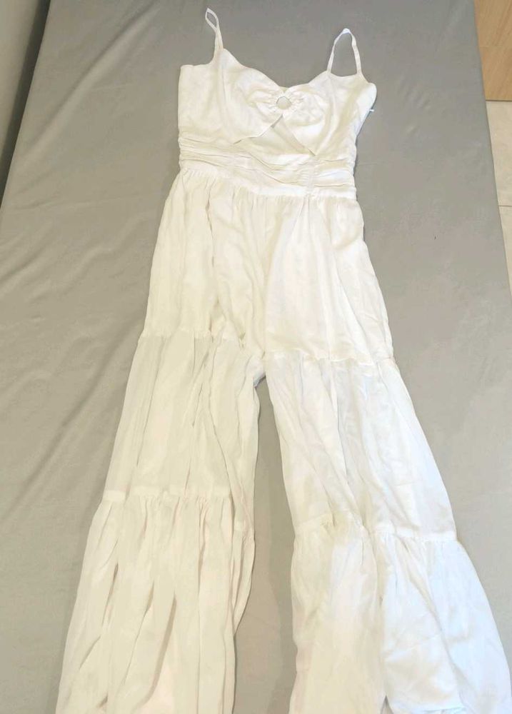 White Flowy Jumpsuit