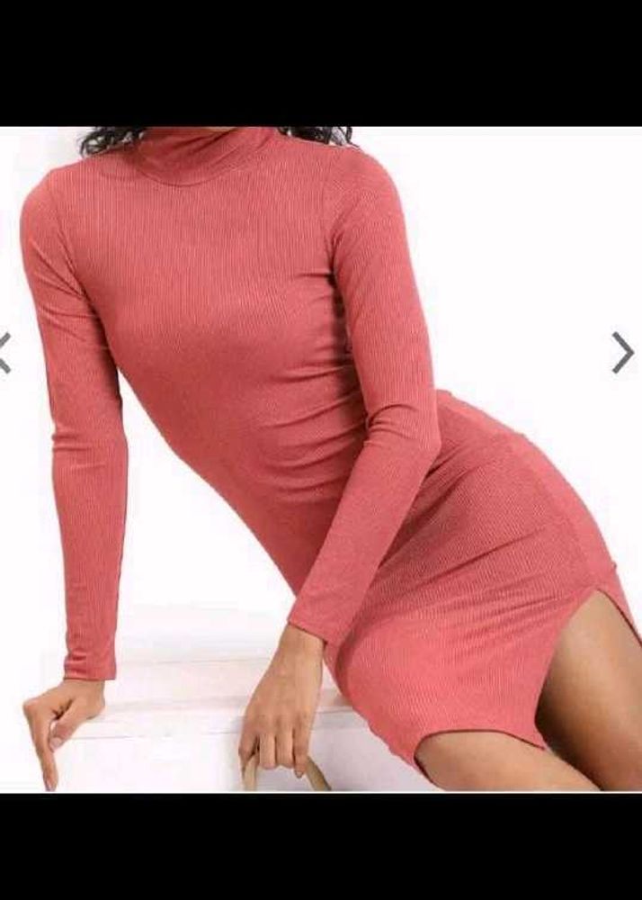 Turtleneck Ribbed Body on Dress