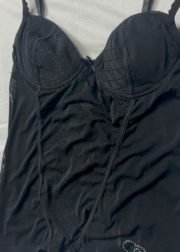 Elegant Black Bustier Top