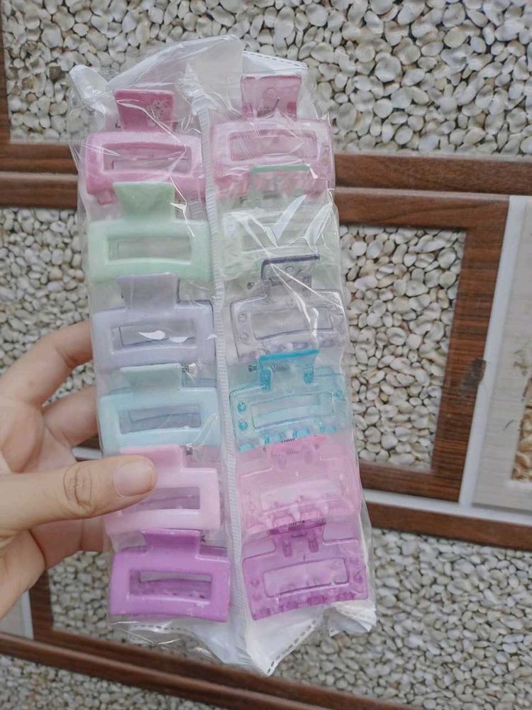 12-Cute Pastel Hair Claw Clips