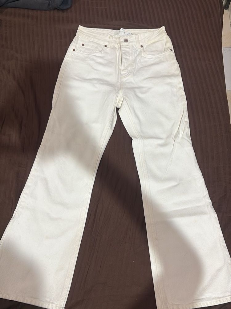 White Flared Denim Jeans