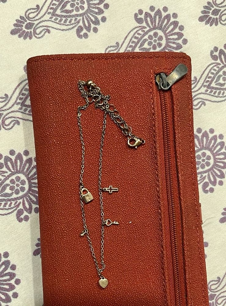 Charm Necklace with Heart, Key, Cross, and Lock