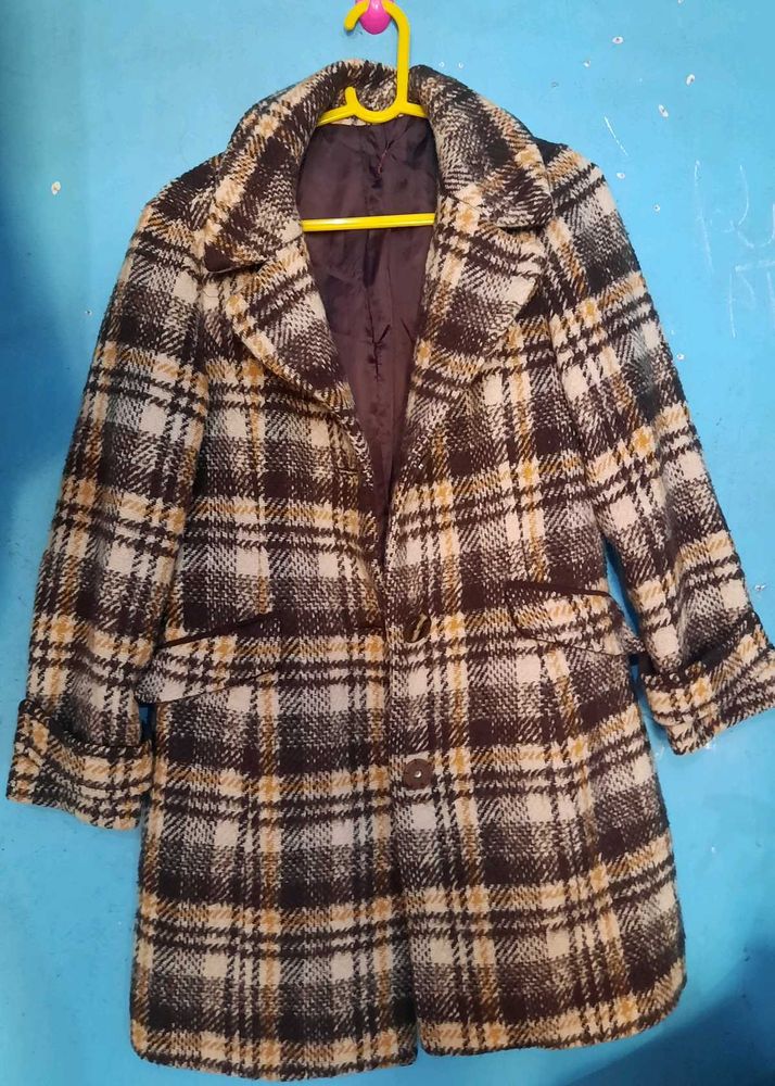 Vintage Plaid Wool Coat