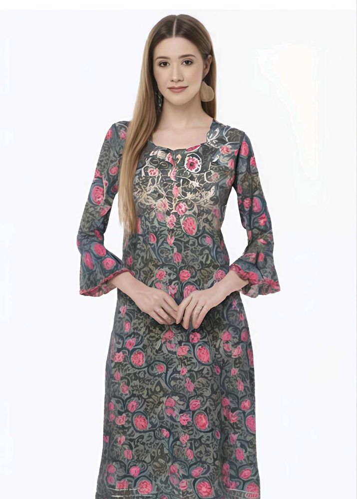 Greyish Pink with a Hint of Green colour Kurta