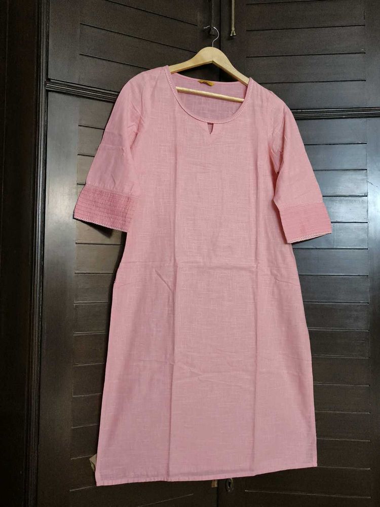 Aurelia Pink Cotton Kurta