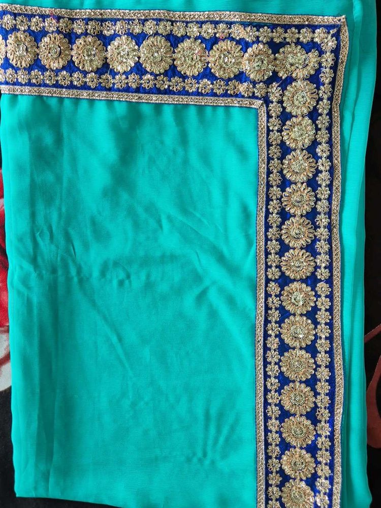 Elegant Turquoise Saree