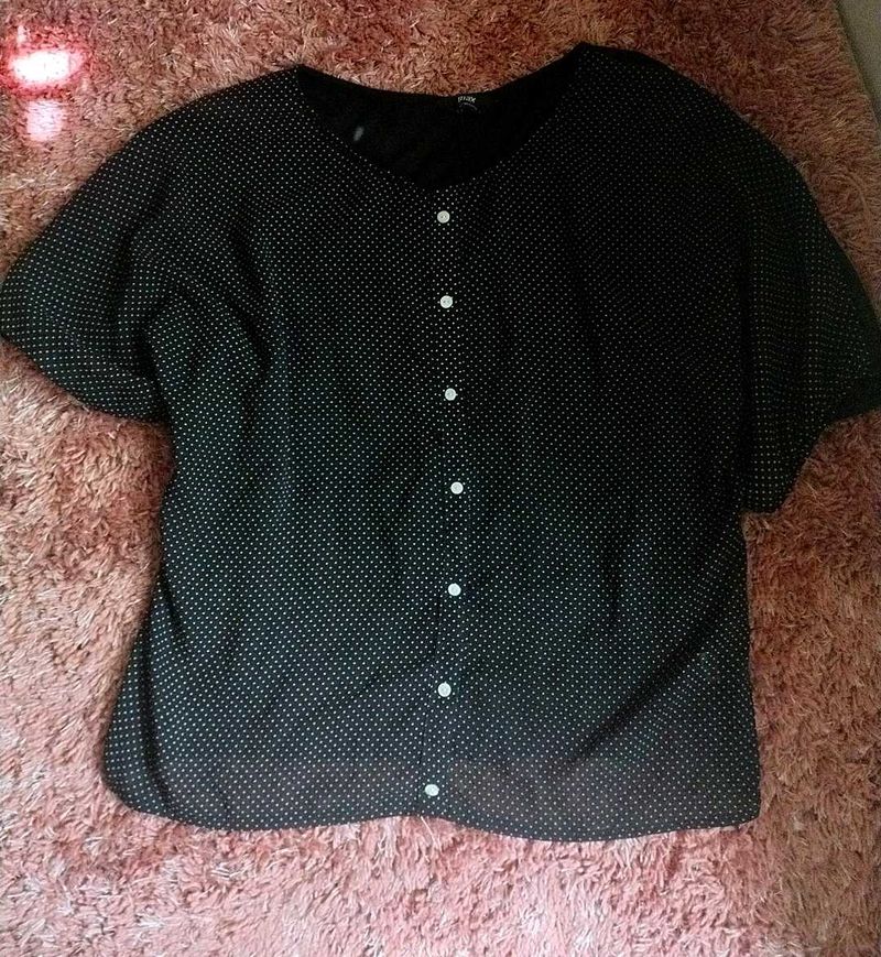 Polka Dot Button-Down Top