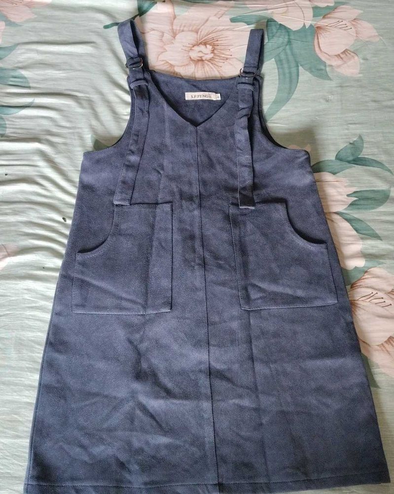 Blue Pinafore Dress