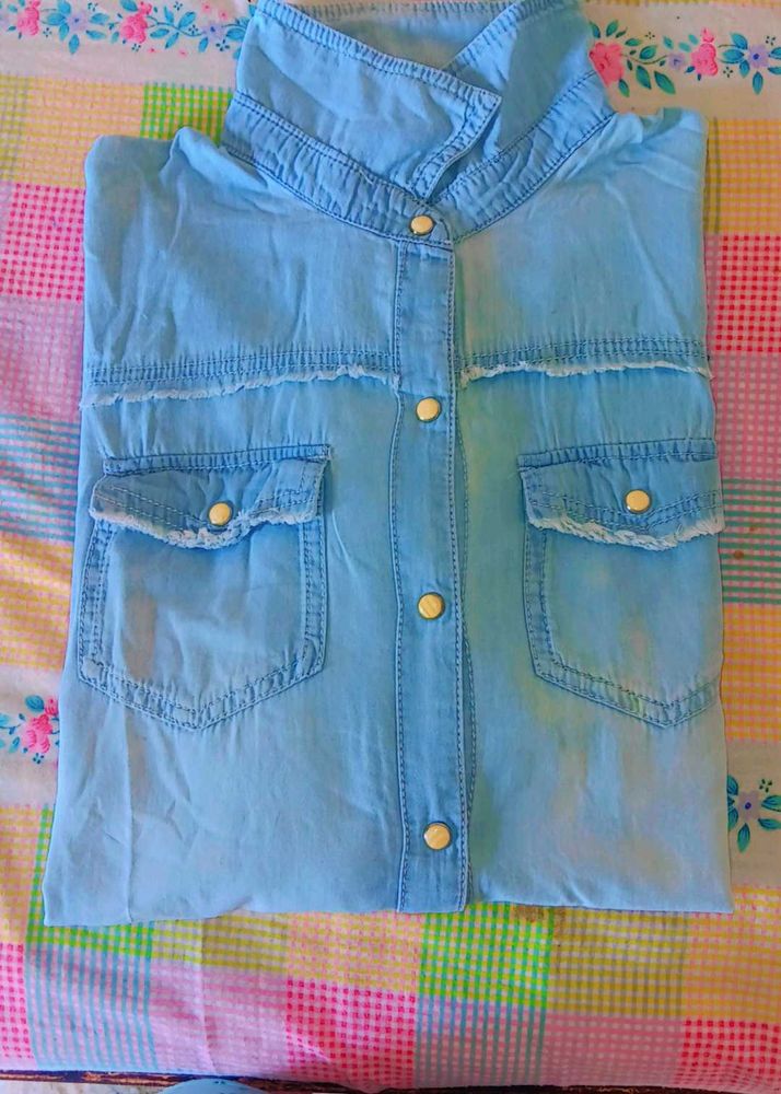 Cute Blue Denim Shirt
