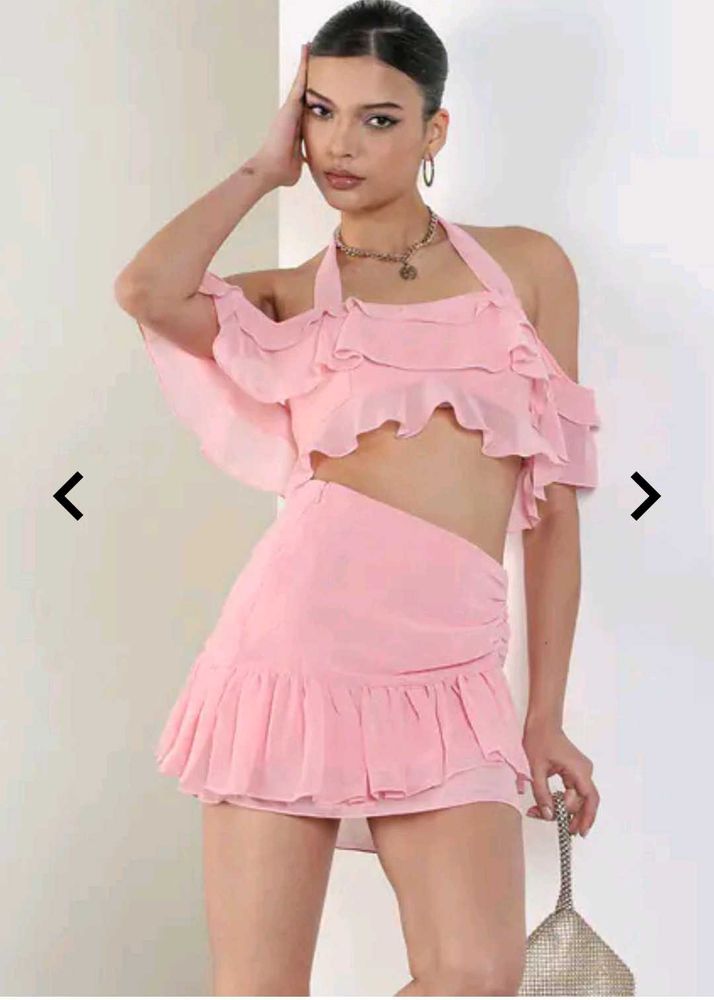 Pink Ruffle Two-Piece Set