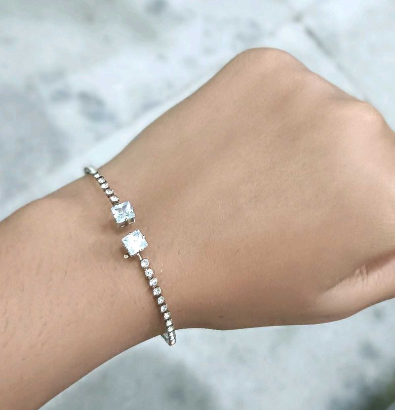 Sparkling Silver Tone Bracelet