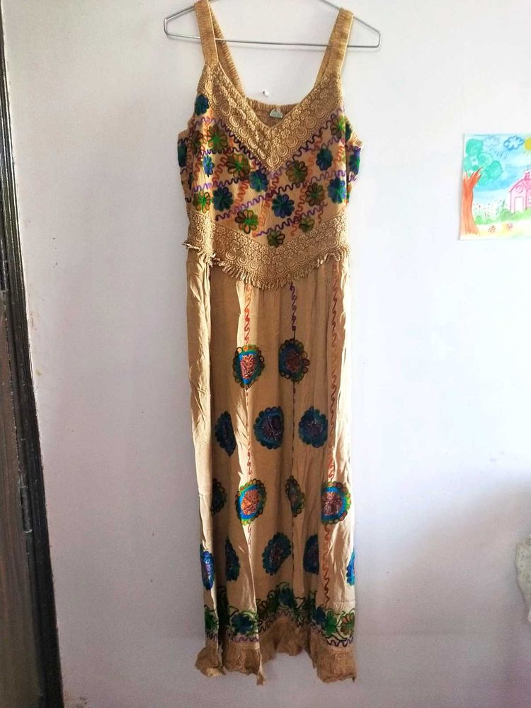 Bohemian Maxi Dress Embroidered