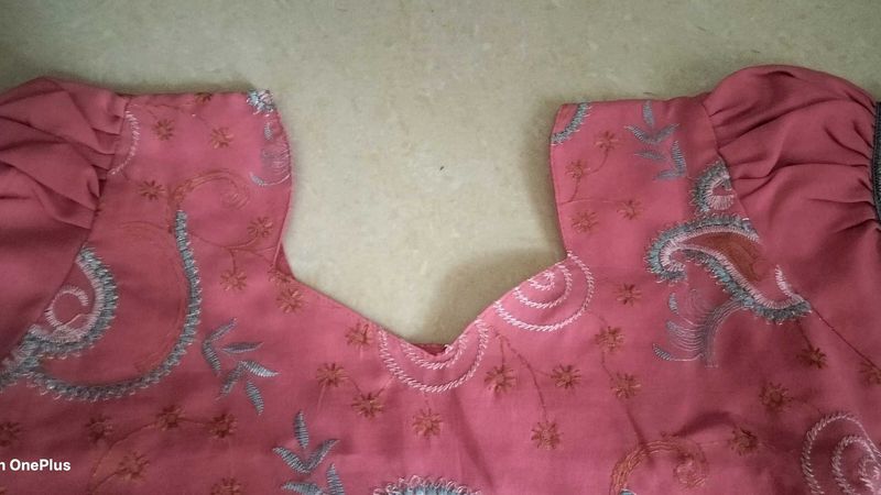 Pink Embroidered Kurti