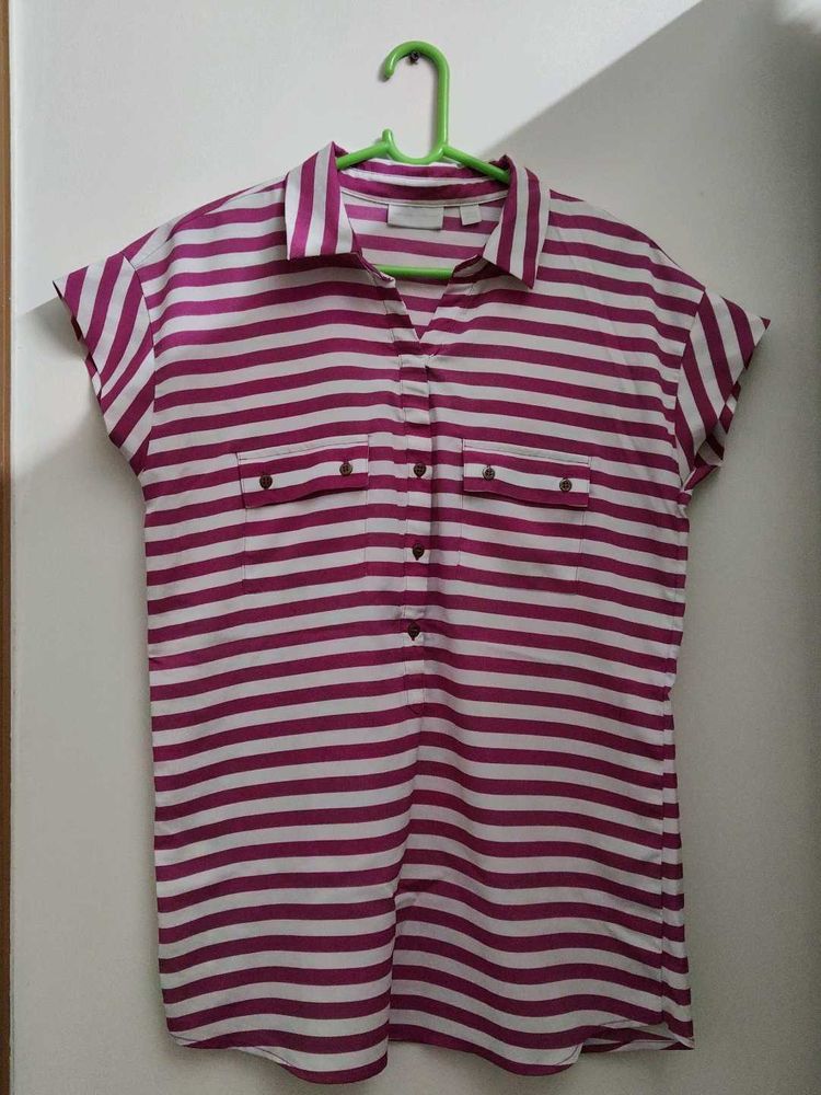 Striped Button-Up Shirt