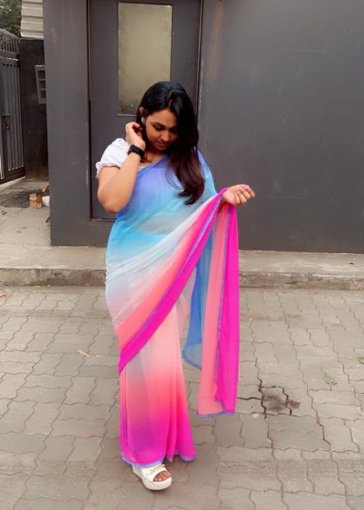 Ombre Saree