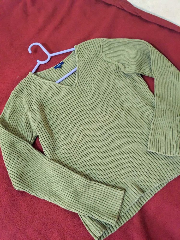Olive Woolen Top