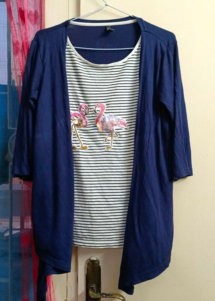 Striped Flamingo Tee💙