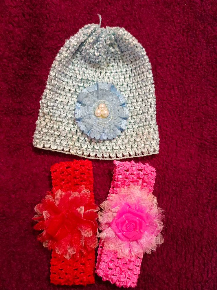 Baby Hat &amp; Headband Set - Newborn