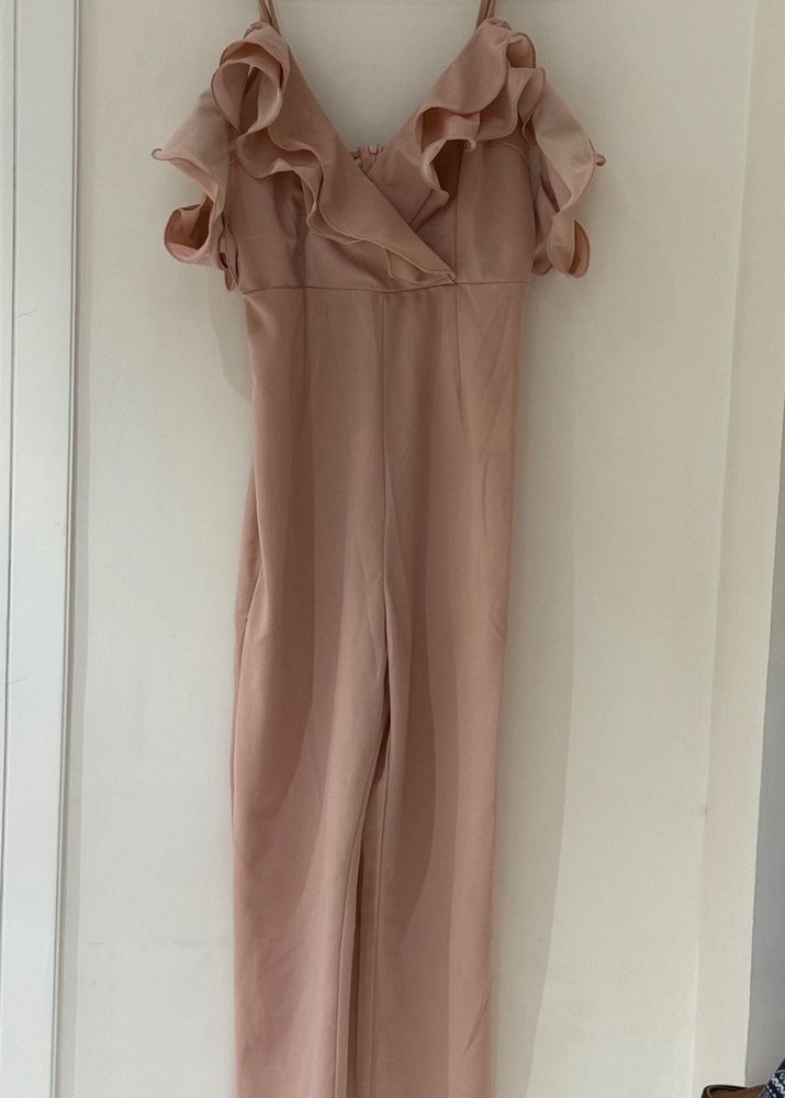 Elegant Pink Ruffle Jumpsuit