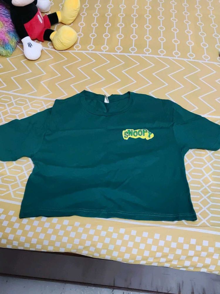 Cute Snoopy Graphic Cropped T Shirt | Crop Top
