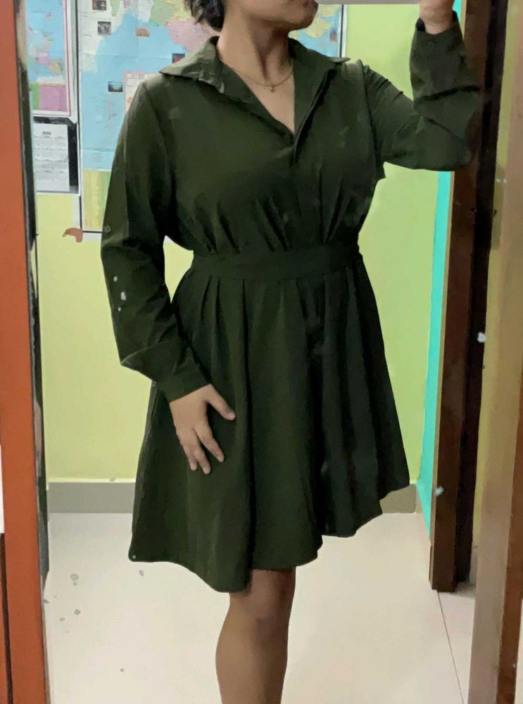 Green Shirt Dress
