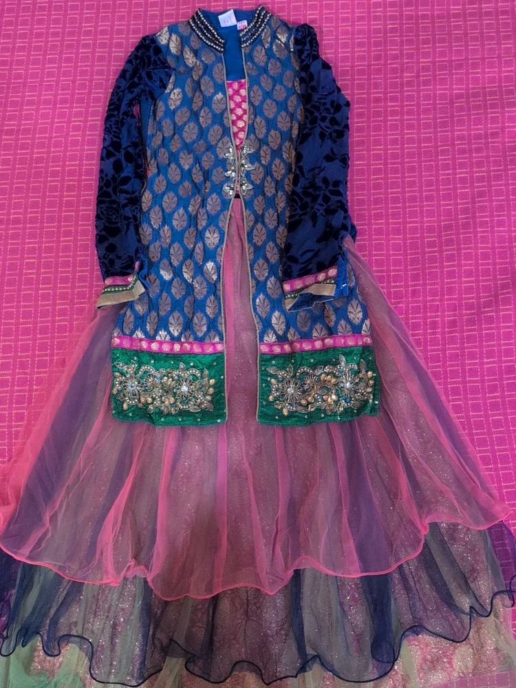 Girls&#39; Ethnic Dress with Jacket