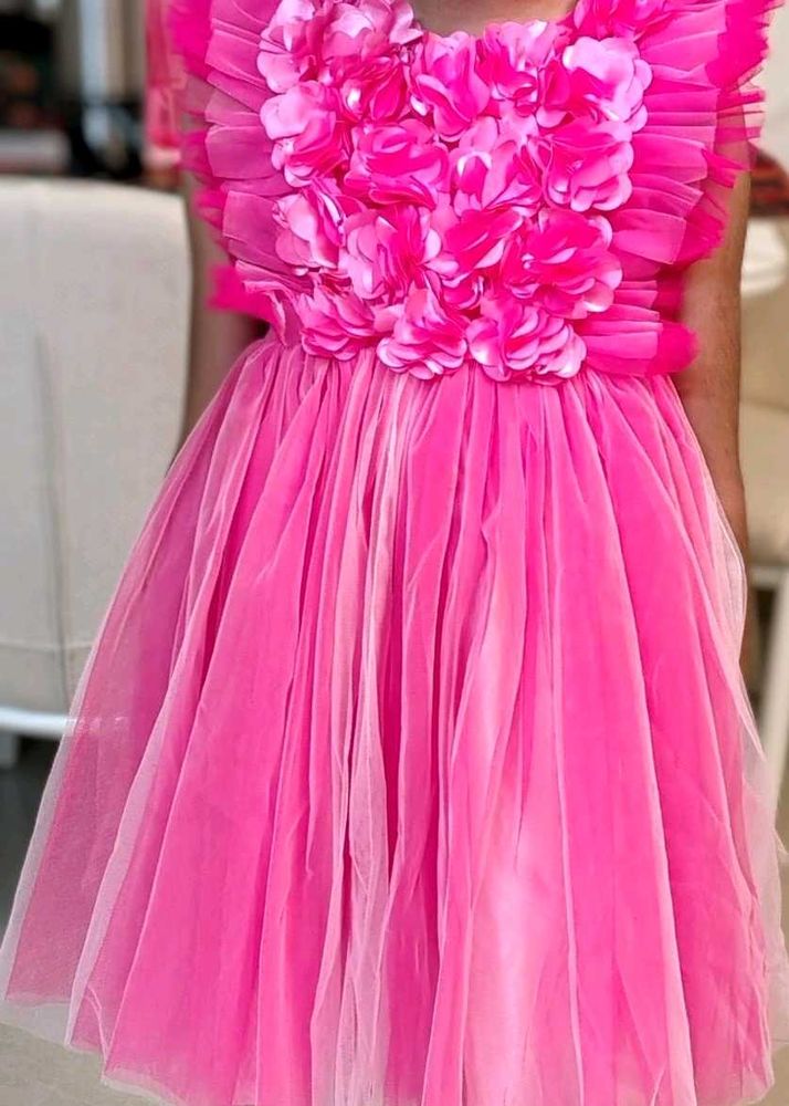 Pink Flower Girl Dress