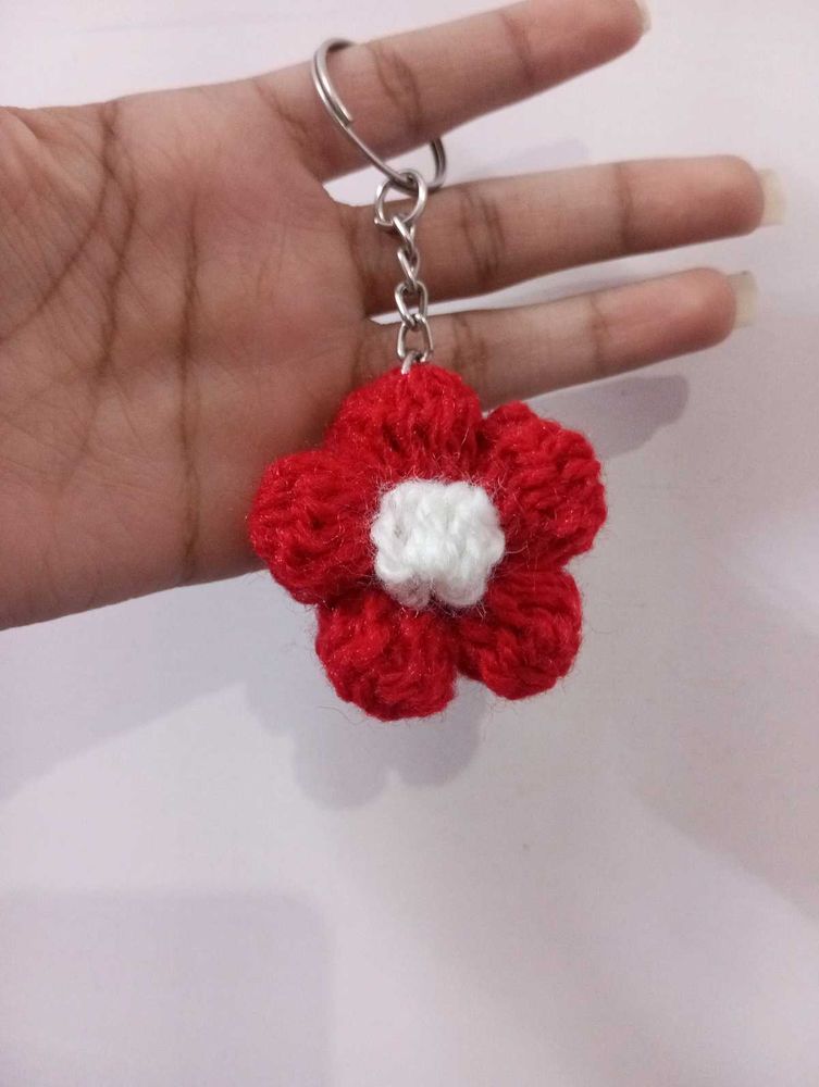 Red Flower Keychain