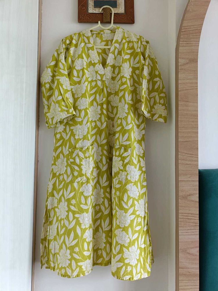 Leafy Print Kurta Pant Set